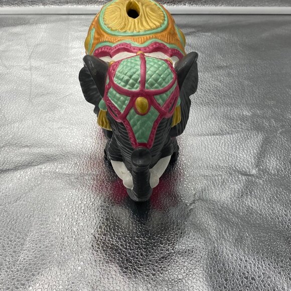 Vintage Arnel's Pottery‎ India Parade Elephant Piggy Bank Hand Painted - Picture 11 of 12